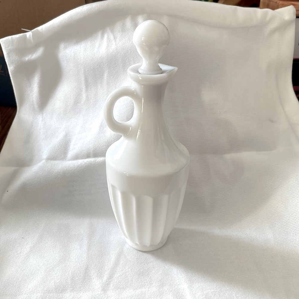 Vintage White Milk Glass Cruet